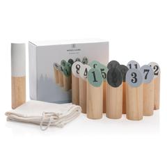 Vue Jeu de quilles scandinaves en bois de couleur marron| Krokrodeal