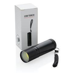 Vue Lampe torche COB de couleur noir| Krokrodeal