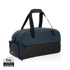 Vue Sac de sport en rPET AWARE™ Kazu de couleur bleu| Krokrodeal