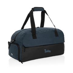 Vue Sac de sport en rPET AWARE™ Kazu de couleur bleu| Krokrodeal