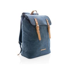 Vue Sac à dos ordinateur en toile de couleur bleu| Krokrodeal