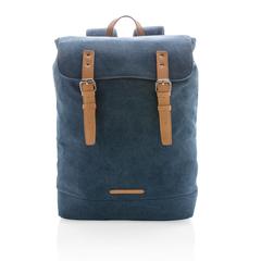 Vue Sac à dos ordinateur en toile de couleur bleu| Krokrodeal
