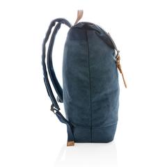 Vue Sac à dos ordinateur en toile de couleur bleu| Krokrodeal