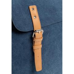 Vue Sac à dos ordinateur en toile de couleur bleu| Krokrodeal