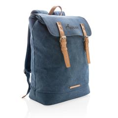 Vue Sac à dos ordinateur en toile de couleur bleu| Krokrodeal