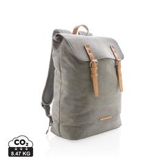 Vue Sac à dos ordinateur en toile de couleur gris| Krokrodeal