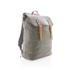 Vue Sac à dos ordinateur en toile de couleur gris| Krokrodeal