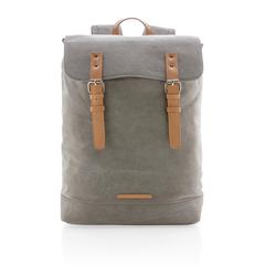 Vue Sac à dos ordinateur en toile de couleur gris| Krokrodeal