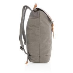 Vue Sac à dos ordinateur en toile de couleur gris| Krokrodeal