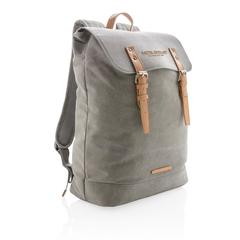Vue Sac à dos ordinateur en toile de couleur gris| Krokrodeal