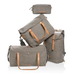 Vue Sac à dos ordinateur en toile de couleur gris| Krokrodeal