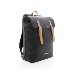 Vue Sac à dos ordinateur en toile de couleur noir| Krokrodeal