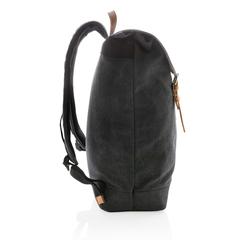 Vue Sac à dos ordinateur en toile de couleur noir| Krokrodeal