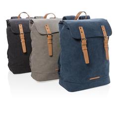 Vue Sac à dos ordinateur en toile de couleur noir| Krokrodeal