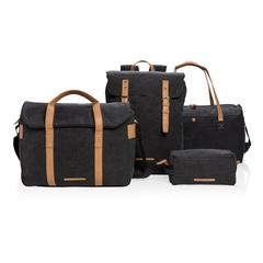 Vue Sac à dos ordinateur en toile de couleur noir| Krokrodeal