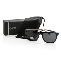 Vue Lunettes de soleil polarisées Swiss Peak en plastique RCS de couleur noir| Krokrodeal