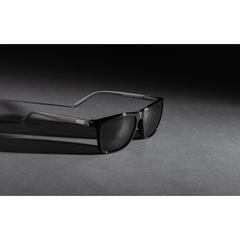 Vue Lunettes de soleil polarisées Swiss Peak en plastique RCS de couleur noir| Krokrodeal
