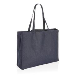 Vue Sac cabas en denim recyclé Impact AWARE™ de couleur bleu| Krokrodeal