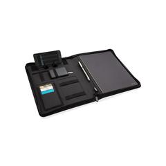 Vue Conférencier A4 avec chargeur sans fil 5W et powerbank 5000 de couleur noir| Krokrodeal