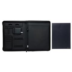 Vue Conférencier A4 avec chargeur sans fil 5W et powerbank 5000 de couleur noir| Krokrodeal