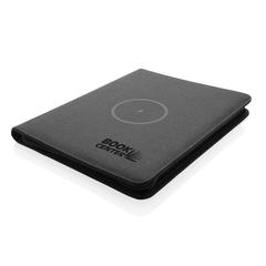 Vue Conférencier A4 avec chargeur sans fil 5W et powerbank 5000 de couleur noir| Krokrodeal