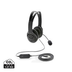 Vue Casque audio filaire de couleur noir| Krokrodeal