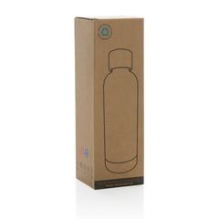 Vue Bouteille iso en acier inoxydable recyclé certifiée RCS Wood de couleur gris| Krokrodeal