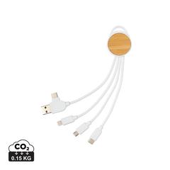 Vue Câble Ontario 6-en-1 rond en plastique recyclé RCS de couleur blanc| Krokrodeal