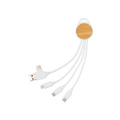 Vue Câble Ontario 6-en-1 rond en plastique recyclé RCS de couleur blanc| Krokrodeal