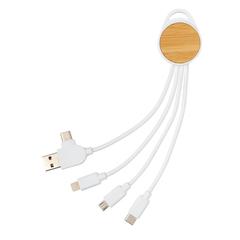 Vue Câble Ontario 6-en-1 rond en plastique recyclé RCS de couleur blanc| Krokrodeal