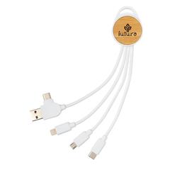 Vue Câble Ontario 6-en-1 rond en plastique recyclé RCS de couleur blanc| Krokrodeal