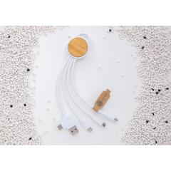 Vue Câble Ontario 6-en-1 rond en plastique recyclé RCS de couleur blanc| Krokrodeal