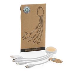 Vue Câble Ontario 6-en-1 rond en plastique recyclé RCS de couleur blanc| Krokrodeal