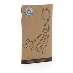 Vue Câble Ontario 6-en-1 rond en plastique recyclé RCS de couleur blanc| Krokrodeal