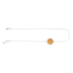 Vue Câble 3 en 1 avec chargeur sans fil en Bambou 5W de couleur blanc| Krokrodeal