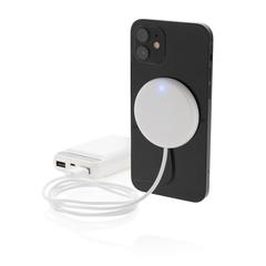 Vue Chargeur magnétique sans fil 5W de couleur blanc| Krokrodeal