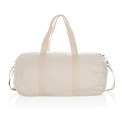 Vue Sac de sport en toile recyclée et non teintée Impact AWARE™ de couleur blanc| Krokrodeal