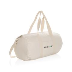 Vue Sac de sport en toile recyclée et non teintée Impact AWARE™ de couleur blanc| Krokrodeal