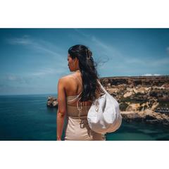 Vue Sac de sport en toile recyclée et non teintée Impact AWARE™ de couleur blanc| Krokrodeal