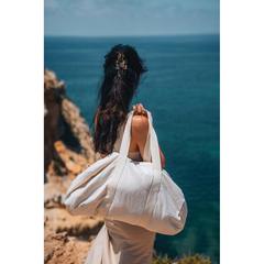 Vue Sac de sport en toile recyclée et non teintée Impact AWARE™ de couleur blanc| Krokrodeal