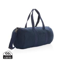 Vue Sac de sport en toile recyclée et non teintée Impact AWARE™ de couleur bleu| Krokrodeal