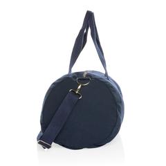 Vue Sac de sport en toile recyclée et non teintée Impact AWARE™ de couleur bleu| Krokrodeal