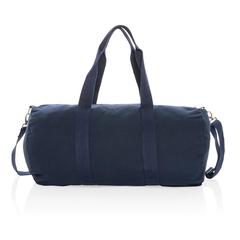 Vue Sac de sport en toile recyclée et non teintée Impact AWARE™ de couleur bleu| Krokrodeal