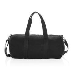 Vue Sac de sport en toile recyclée et non teintée Impact AWARE™ de couleur noir| Krokrodeal