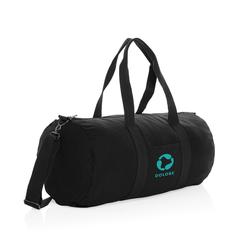 Vue Sac de sport en toile recyclée et non teintée Impact AWARE™ de couleur noir| Krokrodeal
