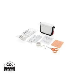 Vue Set de premiers secours dans une pochette de couleur blanc| Krokrodeal