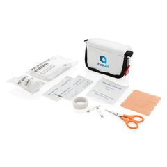 Vue Set de premiers secours dans une pochette de couleur blanc| Krokrodeal