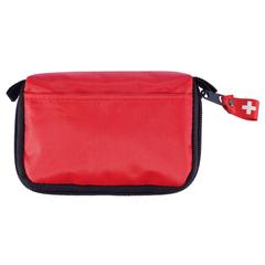 Vue Set de premiers secours dans une pochette de couleur rouge| Krokrodeal