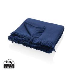 Vue Serviette hammam Ukiyo Keiko AWARE™ Made in Europe 100x180cm de couleur bleu| Krokrodeal