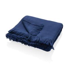 Vue Serviette hammam Ukiyo Keiko AWARE™ Made in Europe 100x180cm de couleur bleu| Krokrodeal